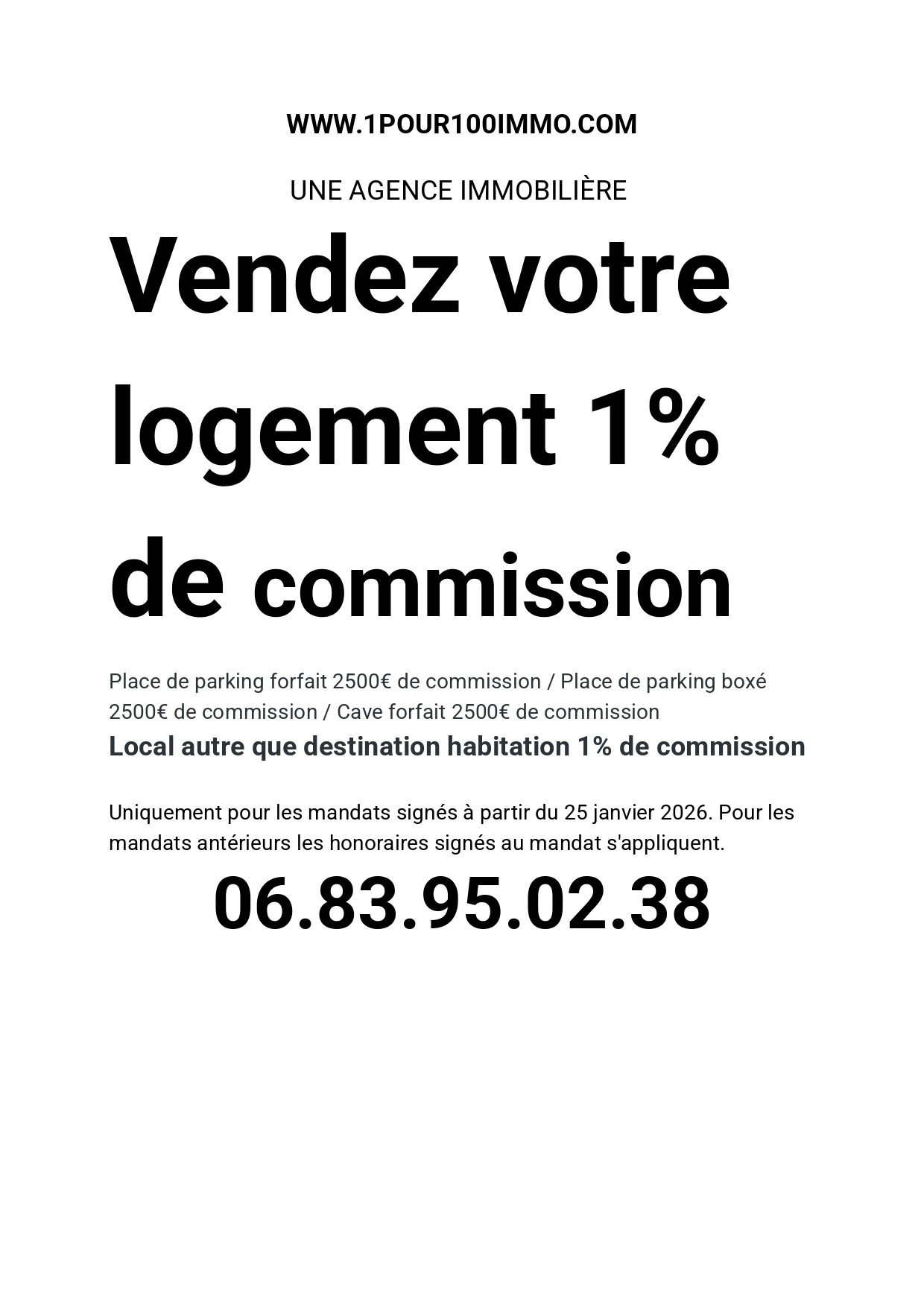 LOGEMENT COMMISSION 1 POUR 100